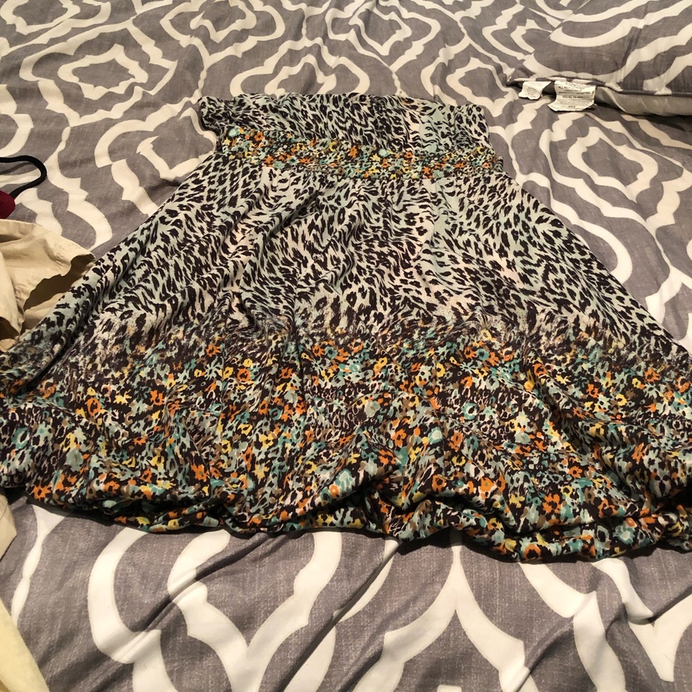 Cheetah print dress with flowers